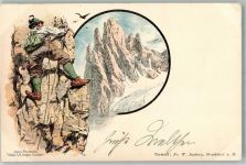 Bergsteiger Alpine Karte Verlag Seeger + Adelskorrespondenz Platz, E. 1898 Lithographie / Künstlerkarte