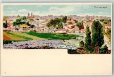 Bukarest Bucuresti Lithographie / Künstlerkarte sign. Geiger R.