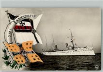 SMS Hohenzollern Fahnen Gebr. Lempe Serie 1241 Nr. 58 Marine WK I Foto AK