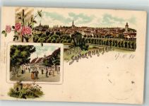 06526 O4700 Sangerhausen 1898 Lithographie Marktplatz