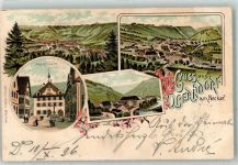 78727 W7238 Oberndorf am Neckar 1896 Lithographie Marktplatz