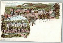 61440 W6370 Oberursel Taunus 1898 Gebrauchsspuren Lithographie Gartengasthaus Hohemark