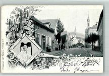 79424 W7841 Auggen 1901 - Markgräfler Tracht Dorfstraße Kirche