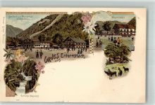 83700 W8183 Enterrottach 1898 Lithographie Gasthaus zum Wasserfall Dependance Rottacher Wasserfall Gemse