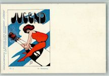II. 7 Sekt sign. Fr. Dannenberg Jugendstil Prachtkarte Verlag Jugend 1900 BOAKC