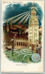 Buffalo 1898 Lithographie Eletric Tower Ort lt. Verlag Kongreß Mai 1898