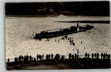 55430 W6532 Oberwesel , Rhein 1933 Foto AK Im Eis festgefahrenes Frachtschiff Winter Feb. 1933 Ort handschriftlich