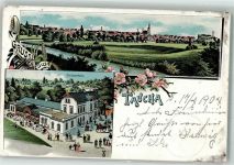 04425 O7127 Taucha b Leipzig 1904 Lithographie Gasthaus Schützenhaus