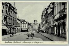66482 W6660 Zweibrücken , Pfalz - Fruchtmarkt u. Lammstraße m. Ludwigschule Oldtimer