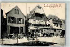 67140 Gertwiller Gertweiler 1908 Foto AK Gasthaus zum goldenen Fass