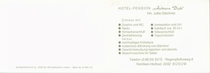 25761 W2242 Büsum KEINE AK Pension Achtern Diek Innen-und Aussenansicht Klappkarte VW Bus