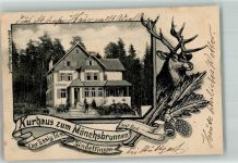 71063 W7032 Sindelfingen Foto AK Kurhaus zum Mönchsbrunnen Hirschkopf Passepartout
