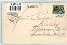 08485 O9802 Lengenfeld , Vogtl 1901 Lithographie Blumenblatt Bahnhof Post Kirche Marktplatz