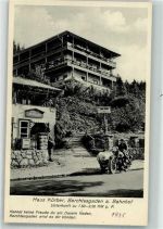 83471 W8240 Berchtesgaden Foto AK Haus Körber Motorradgespann