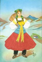 Tracht Italien Piemont echte Stickerei Seide (gestickt)