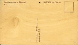 Quesnel British Columbia Cornish Pumpe Holzkarte AK aus Holz