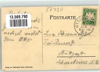 87724 W8942 Ottobeuren 1909 - Bahnhofstraße Bahnhof-Gasthaus