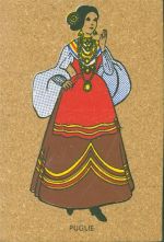 Tracht aus Apulien Korkkarte AK aus Kork