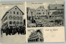 72202 W7270 Nagold - Gasthaus z. Hirsch vor- u. nach d. Einsturz jetzt