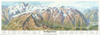 Grossglockner KEINE AK Hochalpenstrasse Landkarte Klappkarte