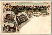 67292 W6719 Kirchheimbolanden Lithographie Rathaus Peterskirche Obst- u. Weinbauschule Amtsgericht