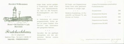 24103 W2300 Friedrichsort KEINE AK Hotel Fördehochhaus Aussen-und Innenansicht Klappkarte