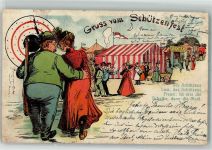 Schießscheibe Schütze Festzelt Liebespaar Schützenfest 1902