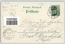65183 W6200 Wiesbaden 1901 Lithographie Rathaus Kochbrunnen Straßenbahn