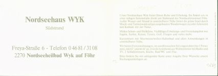 25938 W2270 Wyk auf Föhr KEINE AK Nordseehaus Innen- und Aussenansicht Klappkarte
