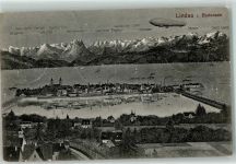 W8990 Lindau Bodensee Zeichnung und Verlag Guido Beck München Nr. 135 Zeppelin 1911