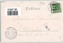 65183 W6200 Wiesbaden 1900 Lithographie Königl. Hoftheater Kaiser Wilhelm I.-Denkmal
