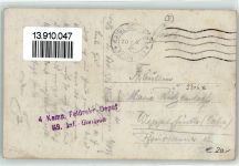 80190 Nesle 1917 Gebrauchsspuren Bahnhof Ort handschriftlich