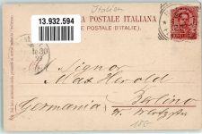 80100 Napoli Gebrauchsspuren Gasthaus Jardin de Turin Eruzione Veduta dall`Osservatorio Vesuvio Lithographie