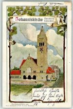 68159 W6800 Mannheim 1904 Künstlerkarte Johanniskirche Lindenhof sign. Münch