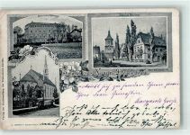 91564 W8806 Neuendettelsau 1900 Lithographie Diakonissen-Mutterhaus St. Laurentius-Kirche Pfarrhaus