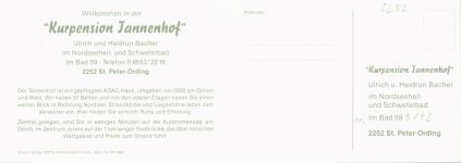 25826 W2252 Sankt Peter-Ording Klapp AK Kurpension Tannenhof Innen- und Aussenansicht