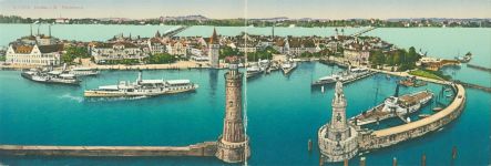 W8990 Lindau Bodensee Raddampfer Hafen Bodenseeschiff Klapp AK