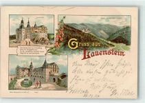 96337 W8642 Lauenstein , Oberfr 1897 Lithographie / Künstlerkarte sign. Perschmann Burg Lauenstein Schlosstor Schlosshof
