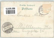 27472 W2190 Cuxhaven 1899 Gebrauchsspuren Lithographie Seepavillon Zeitball Leuchtturm Kugelbaake