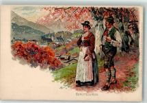 83471 W8240 Berchtesgaden Künstlerkarte Tracht Pfeife sign. Fritz Bergen Ottmar Zieher Nr. 1105