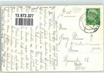 82497 W8101 Unterammergau Foto AK Pensionshaus Garten Sonnenliegen Ort handschriftlich