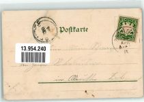 mit Glimmer - Glitzerauflage Geige Blumen Elfe 1901 Lithographie