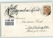 W8000 München Mädchen mit einer Tasse Kathreiner Malzkaffee Kaffeewerbung 1897 Gebrauchsspuren
