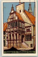 32657 W4920 Lemgo 1931 Künstlersteindruck Aquarell der Rathaus-Laube