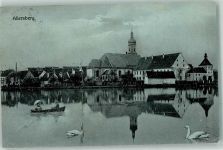 90584 W8501 Allersberg 1909 - Schwäne Ruderboot Kirche