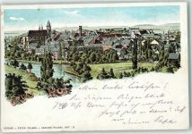 95028 W8670 Hof , Saale 1900 Gebrauchsspuren Lithographie
