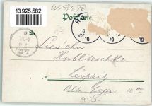 95028 W8670 Hof , Saale 1900 Gebrauchsspuren Lithographie