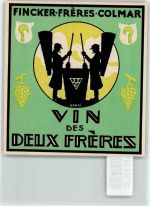 Colmar Kolmar Weinetikett Vin des Deux Freres Hansi (Waltz) KEINE AK