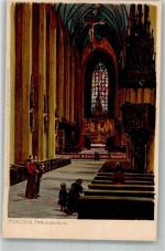 W8000 München Frauenkirche Innenansicht Hey, Paul 1899 Lithographie