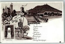 02826 O8900 Biesnitz Gebrauchsspuren Vorläufer Ritter Körner-Denkmal Burghotel Landeskrone Lithographie